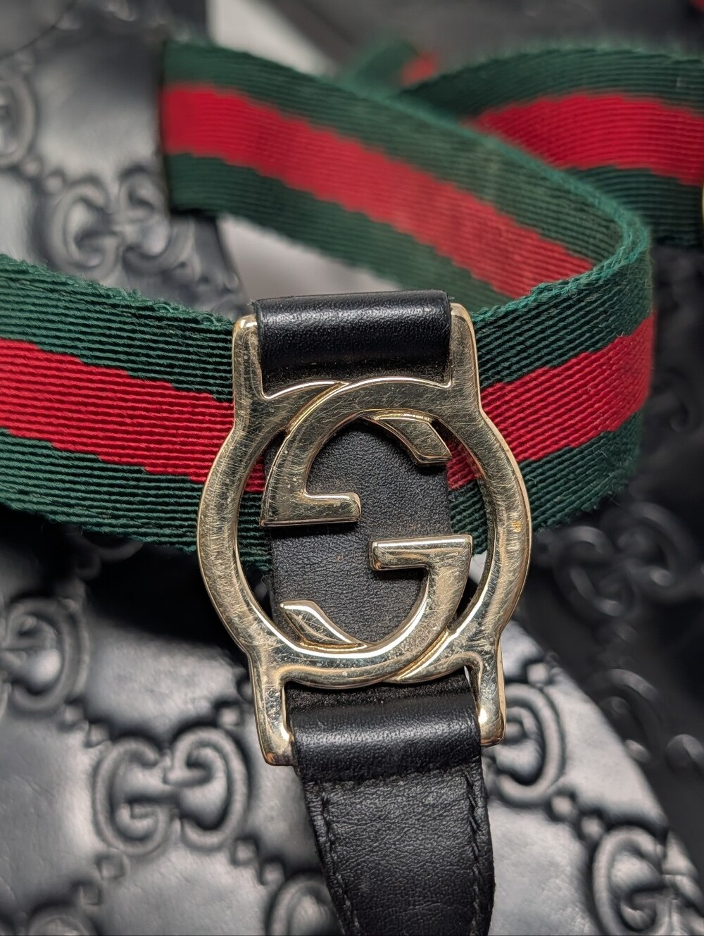 Gucci Black Lifford Web Interlocking G GG Thong Flip Flop Sandals Size EU 38.5 - Picture 8 of 12